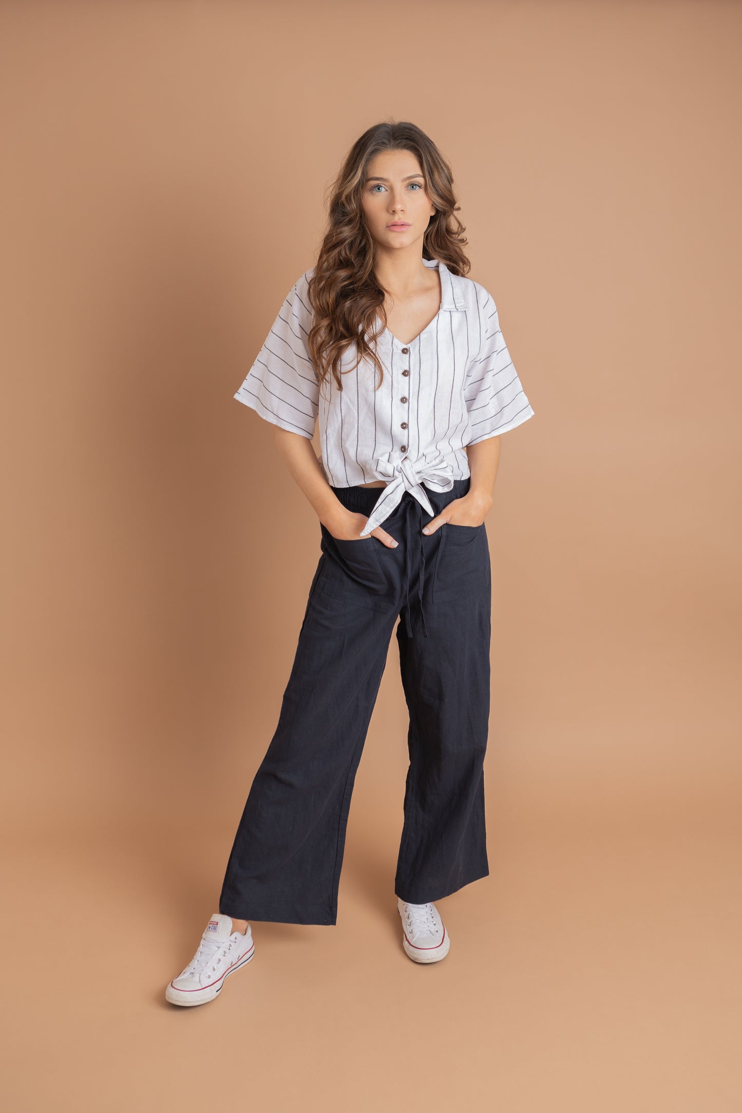 Islandoor linen wide leg pant