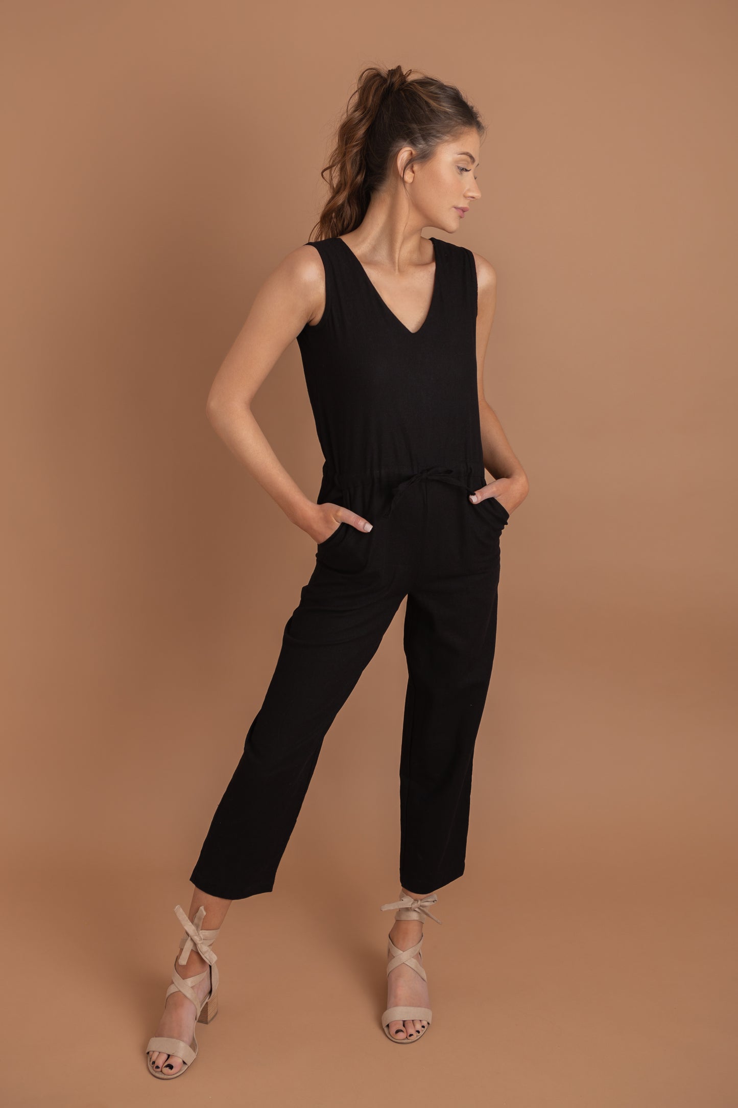 Islandoor linen V-neck jumpsuit