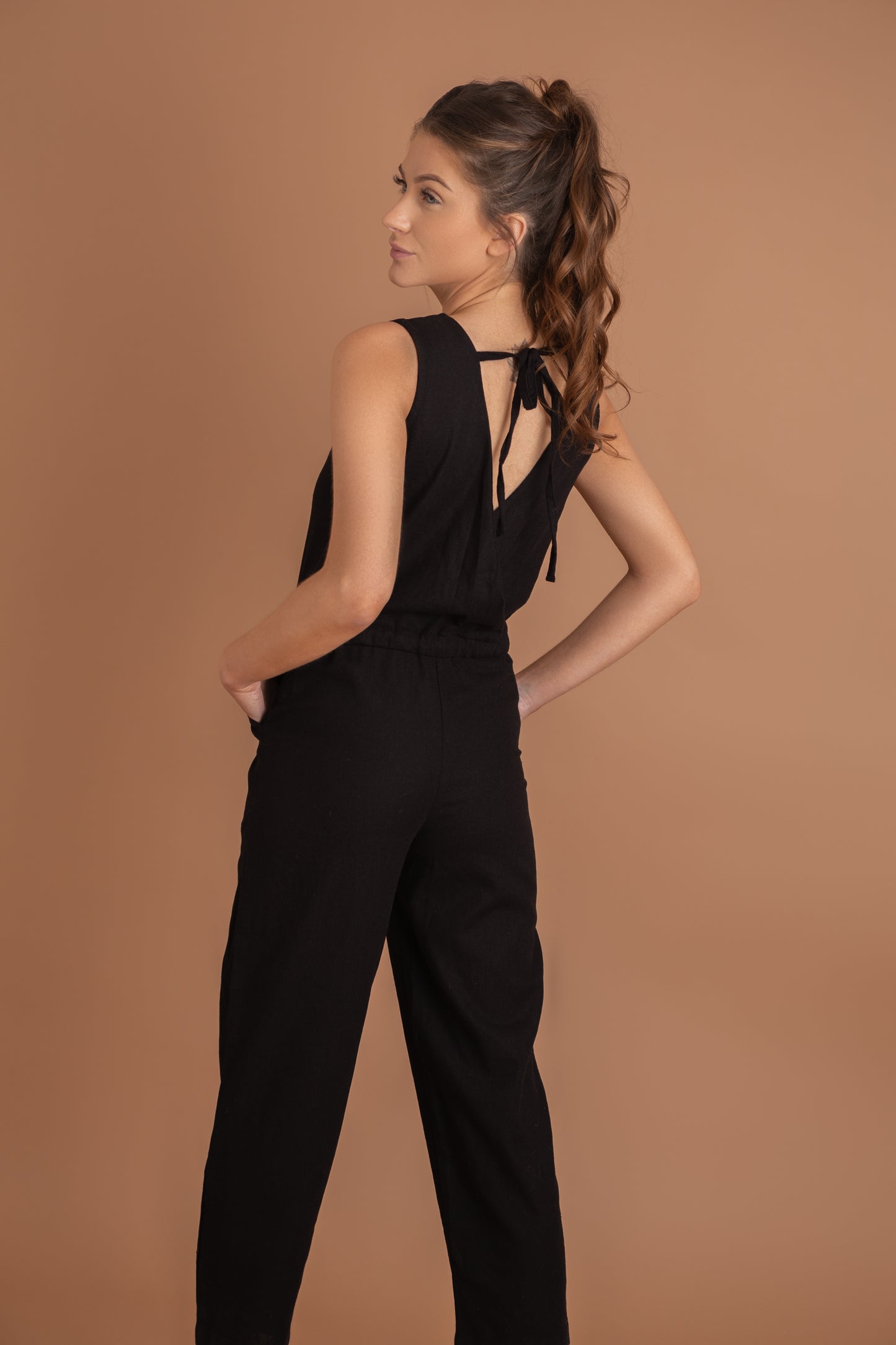 Islandoor linen V-neck jumpsuit