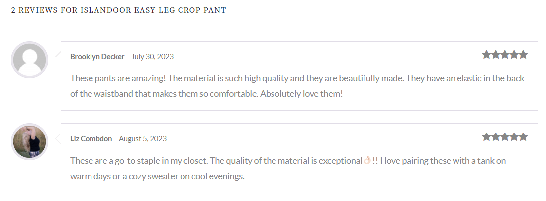 Islandoor easy leg crop pant